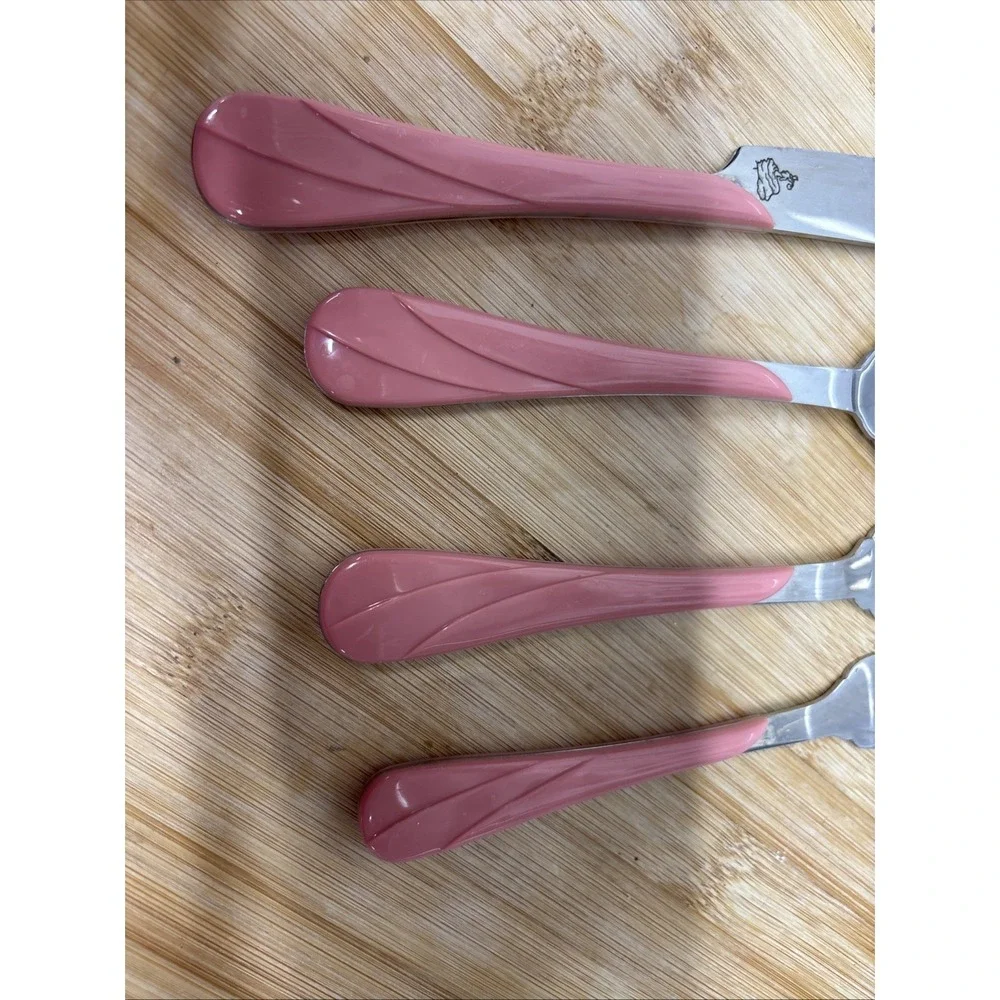 Retired Fiesta Flatware - Swirl Pattern Rose Pink 4-Piece Place Setting